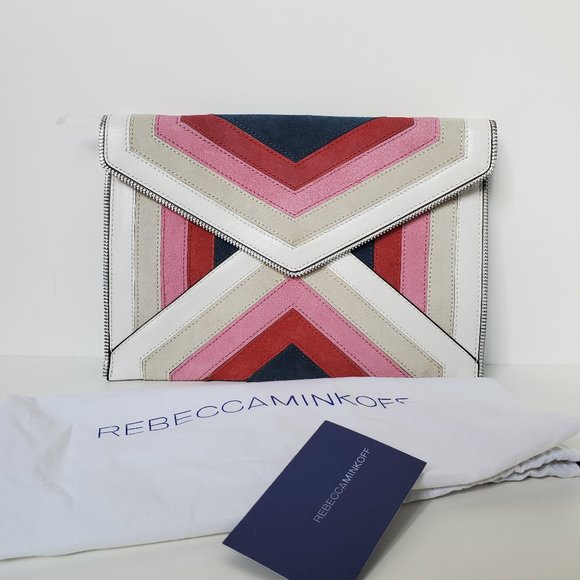 Rebecca Minkoff | Leo Chevron Stripe Envelope Clutch | Woman's - Picture 2 of 8